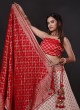 Silk off white Lehenga with Bandhani Print